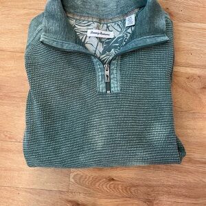 Tommy Bahama Teal Zip-Up Sweater